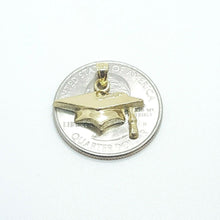 Load image into Gallery viewer, 14k yellow gold graduation hat pendant charm education high school jewelry 1.9g
