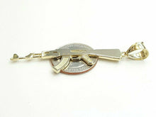 Load image into Gallery viewer, New 10k yellow Gold AK-47 machine gun rifle army Pendant charm fine jewelry 3.6g
