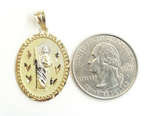 Load image into Gallery viewer, New 14k two tone gold oval saint Jude juda pendant charm religious jewelry 3g
