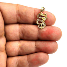 Load image into Gallery viewer, New 14k yellow Gold 3D dragon Pendant charm solid lucky gift fine jewelry 1.5g
