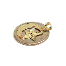 Load image into Gallery viewer, 10k yellow gold moon and star pendant charm diamond cut astronomy jewelry 0.9g
