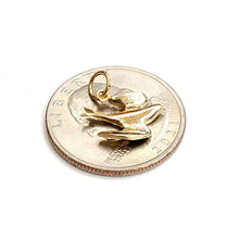 Load image into Gallery viewer, New 14k yellow Gold Tiny Dove bird Pendant charm love gift fine jewelry 0.9g
