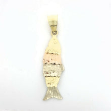 Load image into Gallery viewer, 14k tri color Gold Pisces movable fish zodiac Pendant charm gift jewelry 2.1g
