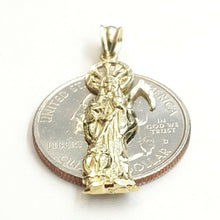 Load image into Gallery viewer, 10k yellow gold Santa muerte holy death Pendant fine gift jewelry unisex 1.4g
