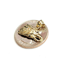 Load image into Gallery viewer, New 14k yellow Gold eagle Head Pendant charm gift fine jewelry unisex 1.7g
