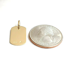 Load image into Gallery viewer, New 14k yellow Gold solid tiny dog tag name tag Pendant charm shiny jewelry 2.3g

