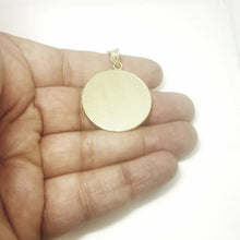 Load image into Gallery viewer, 14k yellow Gold Aztec Mayan sun calendar Azteca pendant gift jewelry 1.20" 6.8g
