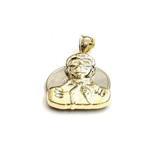 Load image into Gallery viewer, 10k yellow gold Jesus Malverde Narco saint Sinaloa pendant charm fine gift 4g
