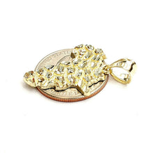 Load image into Gallery viewer, 10k yellow gold nugget Africa continent outline map pendant charm jewelry 2.1g
