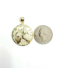 Load image into Gallery viewer, New 10k yellow gold round globe planet earth world map pendant jewelry 1.08" 3g
