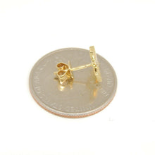 Load image into Gallery viewer, New 14k yellow Gold 0.11Ct Round Diamond star stud Earrings Push Back Fastening
