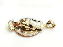 Load image into Gallery viewer, New 10k yellow Gold Egyptian Nefertiti Queen Cleopatra head Pendant jewelry 3.7g
