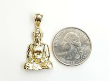 Load image into Gallery viewer, New 10k yellow gold buddha buda buddah pendant charm fine religious jewelry 3.1g
