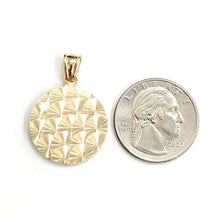 Load image into Gallery viewer, 14k yellow gold round virgin Mary Guadalupe religious pendant diamond cut 2.9g
