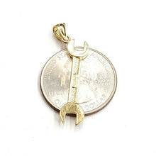 Load image into Gallery viewer, New 14k Yellow Gold 3D Wrench Pendant charm mechanics tool fine jewelry 1.9g
