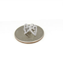 Load image into Gallery viewer, New 14k white Gold 0.12Ct Round Diamonds heart stud Earrings Push Back Fastening
