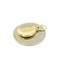 Load image into Gallery viewer, 14k yellow gold 3D hollow moon pendant charm astronomy fine gift jewelry 1.1g
