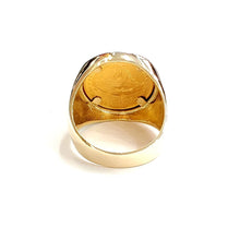 Load image into Gallery viewer, 14K Gold plain men&#39;s coin ring size 10 13.5g 5 dollars 1/10 oz 22k American eagle
