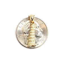 Load image into Gallery viewer, 14K Yellow Gold 3D Famous Leaning Tower of Pisa Charm Pendant Fine Jewelry 2.3g
