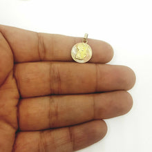 Load image into Gallery viewer, 10k 3 color gold round boy holy first communion pendant charm jewelry 0.51" 1g
