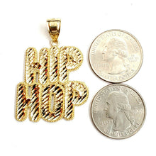 Load image into Gallery viewer, New 10k yellow Gold Hip Hop word Pendant charm diamond cut fine jewelry 7.2g
