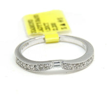 Load image into Gallery viewer, 0.20ct genuine diamond 14k White Gold curved Women Ring fine jewelry Size 6.75
