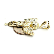 Load image into Gallery viewer, New 10k yellow Gold full body angel diamond cut Pendant charm fine jewelry 4.9g
