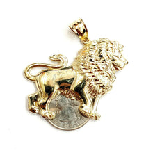 Load image into Gallery viewer, 14k yellow Gold lion full body Leo zodiac Pendant charm fine gift jewelry 7.8g
