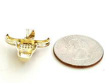Load image into Gallery viewer, 14k yellow Gold Taurus bull zodiac Pendant charm zirconia fine gift jewelry 2.9g
