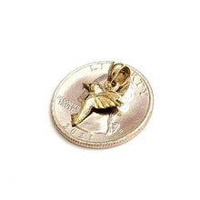 Load image into Gallery viewer, New 14k yellow Gold Tiny Solid Hummingbird Pendant charm fine gift jewelry 0.9g

