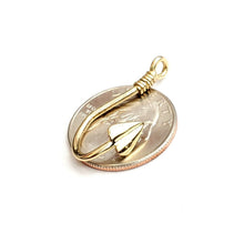 Load image into Gallery viewer, 14k Yellow Gold 3D fish hook Pendant slide charm fishing gift fine jewelry 2g
