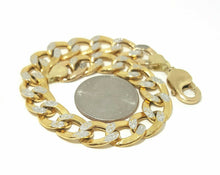 Load image into Gallery viewer, New Men&#39;s Women&#39;s 10K two tone Gold hollow Cuban Link bracelet 10.75mm 9&quot; 17.3g
