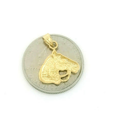 Load image into Gallery viewer, New 14k yellow solid Gold horse head animal Pendant charm fine gift jewelry 1.7g
