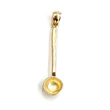 Load image into Gallery viewer, 14k yellow Gold solid 3D Ladle Pendant charm gift fine Kitchenware jewelry 1.6g
