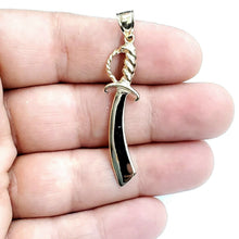 Load image into Gallery viewer, New 14k yellow Gold solid sword Machete Pendant charm gift fine jewelry 3.2g
