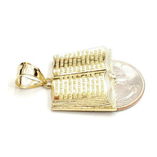 Load image into Gallery viewer, 10k yellow gold lord's prayer book our father bible verse pendant jewelry 5.3g
