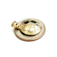 Load image into Gallery viewer, New 14k yellow Gold Soccer ball Pendant charm sport game fine jewelry gift 1.7g
