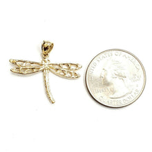 Load image into Gallery viewer, New 14k yellow gold dragonfly Pendant charm gift fine jewelry 1.8g
