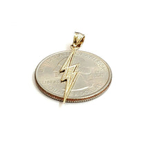 Load image into Gallery viewer, New 14k yellow gold lightning bolt pendant charm gift fine jewelry 0.6g
