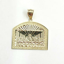 Load image into Gallery viewer, 10k yellow gold last supper pendant charm fine religious gift diamond cut 7.6g
