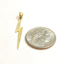 Load image into Gallery viewer, New 14k yellow gold lightning bolt pendant charm gift fine jewelry 0.8g
