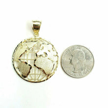 Load image into Gallery viewer, 10k yellow gold round globe planet earth world map pendant jewelry 1.34" 5.2g
