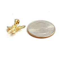 Load image into Gallery viewer, New 14k yellow Gold full body angel heart Pendant charm gift fine jewelry 1.8g
