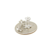 Load image into Gallery viewer, New 14k white Gold 0.16Ct Round Diamond flower stud Earrings Push Back Fastening
