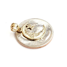 Load image into Gallery viewer, New 14k yellow gold moon and star pendant charm astronomy gift fine jewelry 1.1g
