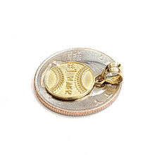 Load image into Gallery viewer, New 10k yellow Gold tiny baseball #1 player Pendant charm sport jewelry 1.1g
