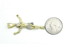 Load image into Gallery viewer, 10k two tone gold Jesus full body religious gift pendant charm fine jewelry 3.3g
