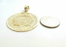 Load image into Gallery viewer, 14k yellow Gold Aztec Mayan sun calendar Azteca pendant fine jewelry 1.52" 7.2g
