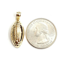 Load image into Gallery viewer, New 14k yellow Gold football ball Pendant charm fine sport jewelry unisex 3g
