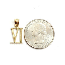 Load image into Gallery viewer, New 14KT Yellow Gold Solid Roman number 6 Pendant charm gift Fine Jewelry 1.2g

